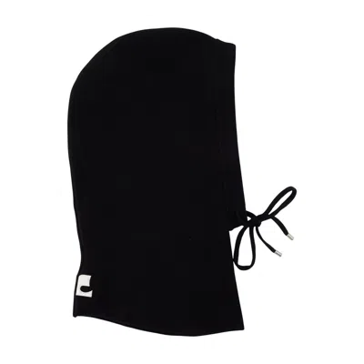 Courrèges Courreges 426tcp023fi0085-9999 Merino Wool Balaclava In Black