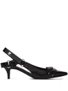 Courrèges 50mm Racer Slingback Pumps In Black