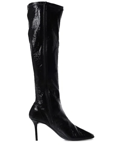 Courrèges 75mm Oblique Boots In Black