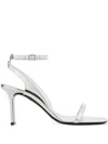 Courrèges 95mm Metallic-finish Leather Sandals In White