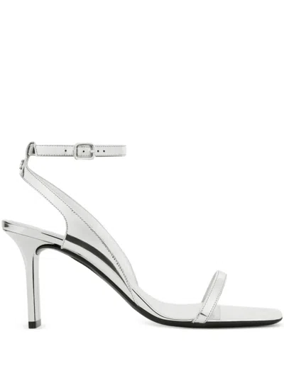 COURRÈGES 80MM MIRROR-EFFECT BUCKLE SANDALS