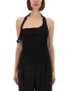 Courrèges Tank Top With Asymmetrical Buckle In Multi