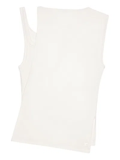 Courrèges Asymmetrical Vest In White