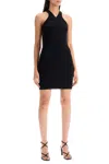Courrèges Criss Cross Rib Mini Dress In Black