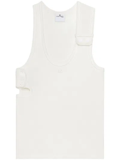 Courrèges 90's Cut-out Top In White