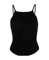 Courrèges Holistic Rib Knit Viscose Blend Tank Top In Black