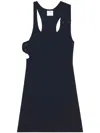 Courrèges Courreges Black Cotton Mini Dress In Blue