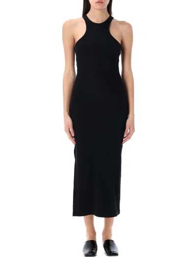 Courrèges Courregès  Black Ribbed Midi Dress