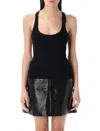 Courrèges Courreges Black Racerback Tank Top With Logo Patch