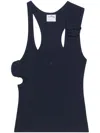 Courrèges Asymmetric Midnight Blue Tank Top In Blue