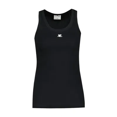 Courrèges Courregès 90's Rib T-shirt -  - Cotton - Black