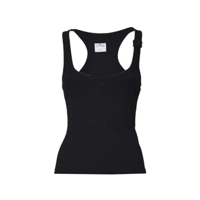 COURRÈGES COURRÈGES 90'S RIBBED BUCKLE TOP BLACK