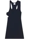 Courrèges Courreges Black Cotton Mini Dress In Blue