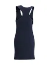 Courrèges Courreges Black Cotton Mini Dress In Blue