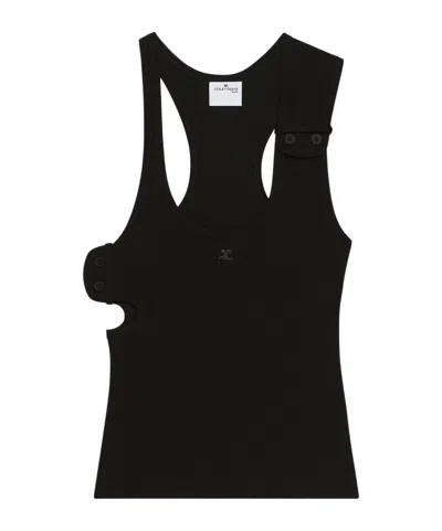 COURRÈGES COURRÈGES 90'S RIBBED CUT-OUT DETAILED TANK TOP