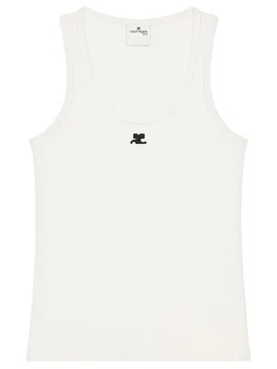 Courrèges 90's Ribbed Tank Top In White