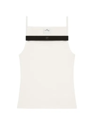 Courrèges 90's Rib-strap Top In White