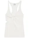 Courrèges Twist-detail Top With Deep V-neckline In ホワイト