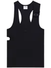 Courrèges Black Zipped Tank Top In Black