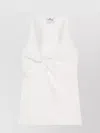 Courrèges Twist-detail Top With Deep V-neckline In White