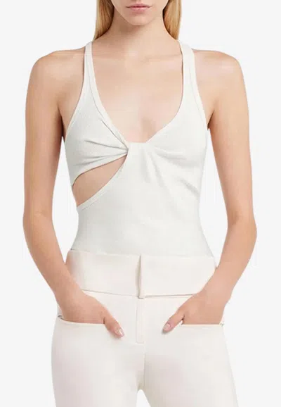 Courrèges 90's Twisted Tank Top In White