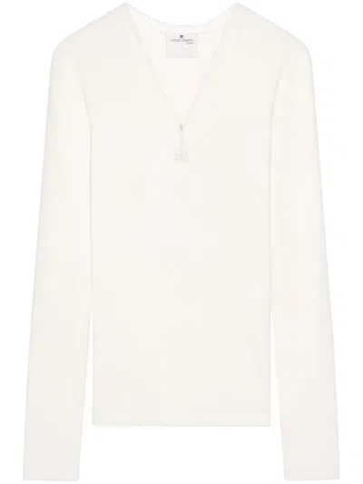Courrèges T-shirt Mit 90er-print In Weiss
