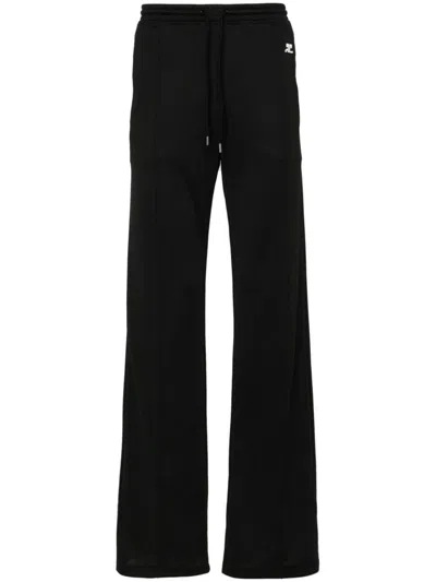 Courrèges Logo-patch Jersey Track Pants In Black