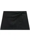 Courrèges Twist-detailing Pinstripe Miniskirt In 黑色