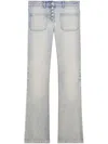 Courrèges Straight Bootcut Low-rise Denim Trousers In 蓝色