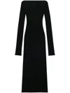 Courrèges Dress Knee Length Off-shoulder Neckline In 黑色