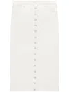 Courrèges Midi Skirt With Front Button Detailing And Back Slit In 白色