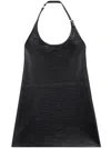 Courrèges Courregès Buckle Babydoll Vinyl Dress In 黑色