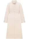 Courrèges Buckle Twill Long Coat In 中性色