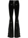 Courrèges Black Flared Vinyl Trousers In 黑色