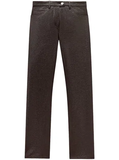 Courrèges Mid-rise Straight Trousers In 黑色