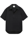 Courrèges Pinstriped Cotton Shirt In 黑色