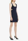 Courrèges Courreges Black Cotton Mini Dress In Navy