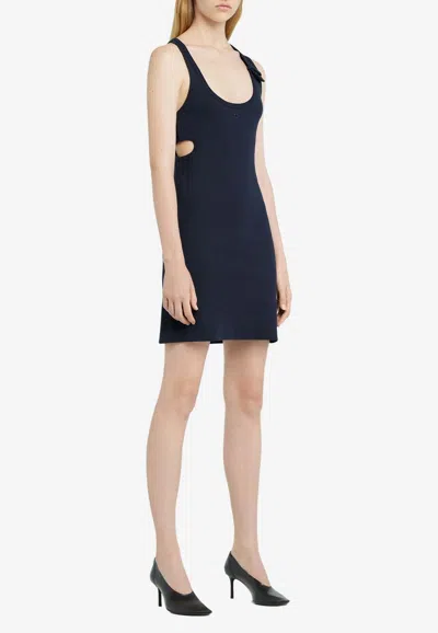 Courrèges 90s Cut-out Ribbed Mini Dress In Blue