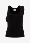 Courrèges Ribbed Scoop Neck Sleeveless Button Top