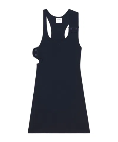 COURRÈGES COURRÈGES 90'S CUT-OUT DETAILED RIBBED MINI DRESS
