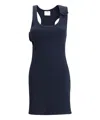 Courrèges Courreges Black Cotton Mini Dress In Blue