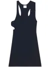 Courrèges Courreges Black Cotton Mini Dress In Blue