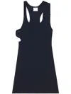 Courrèges Courreges Black Cotton Mini Dress In Navy