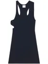 Courrèges Courreges Black Cotton Mini Dress In Navy