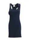 Courrèges Courreges Black Cotton Mini Dress In Navy