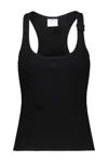 Courrèges Courreges Black Racerback Tank Top With Logo Patch