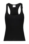 Courrèges Courreges Black Racerback Tank Top With Logo Patch