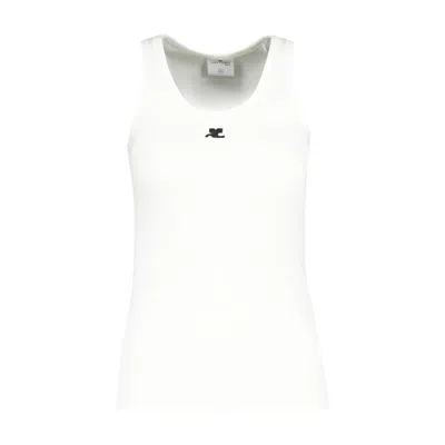 Courrèges Courregès 90`s Rib Tank Top In White