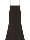 Courrèges Abito Corto In Viscosa A Coste Con Ricamo Logo In 褐色