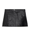 Courrèges Vintage Leather Mini Skirt In Black